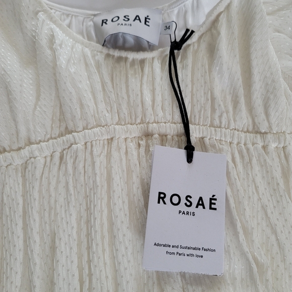 Rosae Paris Le Delaunay Smocked Blouse With Ruffled Wrists In Meringue - Picture 9 of 15